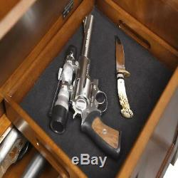 5 Gun Hidden Rifle Shotgun Concealment Long Storage Bench with Padded Handgun Tray