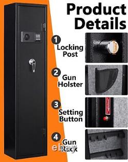 5 Gun Home Rifle Safe Quick Access Digital Password Large Gun Storage Cabinets