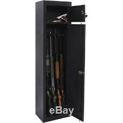 5-Gun Metal Security Locker Rifle Cabinet with Separate Pistol/Ammo Storage Shelf