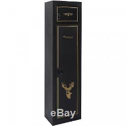 5-Gun Metal Security Locker Rifle Cabinet with Separate Pistol/Ammo Storage Shelf