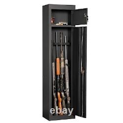 5 Gun Metal Storage Cabinet with Separate Pistol Compartment