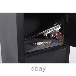 5 Gun Metal Storage Cabinet with Separate Pistol Compartment