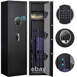 5 Gun Rifle Biometric Storage Safe Cabinet Security Fingperint Lock Quick Access