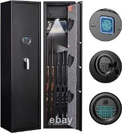 5 Gun Rifle Biometric Storage Safe Cabinet Security Fingperint Lock Quick Access