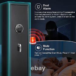 5 Gun Rifle Biometric Storage Safe Cabinet Security Fingperint Lock Quick Access