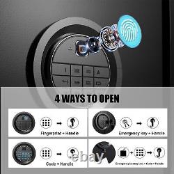 5 Gun Rifle Biometric Storage Safe Cabinet Security Fingperint Lock Quick Access