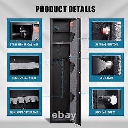 5 Gun Rifle Biometric Storage Safe Cabinet Security Fingperint Lock Quick Access