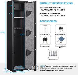 5 Gun Rifle Biometric Storage Safe Cabinet Security Fingperint Lock Quick Access