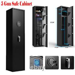 5 Gun Rifle Cabinet Quick Access Removable Storage Shelf for Jewelry/Valuables