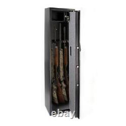 5 Gun Rifle Shotgun Pistol Electronic Lock Storage Safe Cabinet Firearm Durable