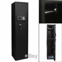 5 Gun Rifle Shotgun Pistol Electronic Lock Storage Safe Cabinet Firearm Durable