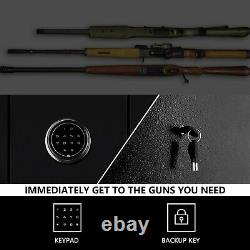 5 Gun Rifle Storage Digital Keypad Lock Gun Safe Shortgun Cabinet box 54 inch