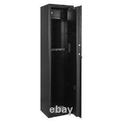 5 Gun Rifle Storage Pistol Safe Box Security Cabinet Electronic Dual Lock Steel