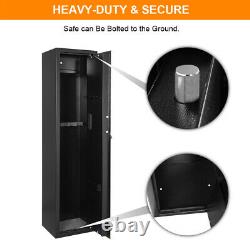 5 Gun Rifle Storage Pistol Safe Box Security Cabinet Electronic Dual Lock Steel