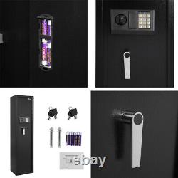 5 Gun Rifle Storage Pistol Safe Box Security Cabinet Electronic Dual Lock Steel