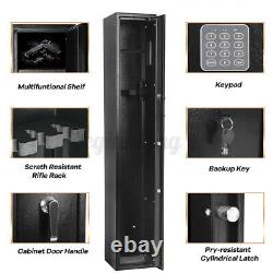 5 Gun Rifle Storage Safe Box Security Cabinet Dual Lock Password Key Alarm a