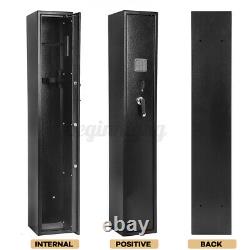 5 Gun Rifle Storage Safe Box Security Cabinet Dual Lock Password Key Alarm a