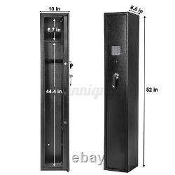 5 Gun Rifle Storage Safe Box Security Cabinet Dual Lock Password Key Alarm a