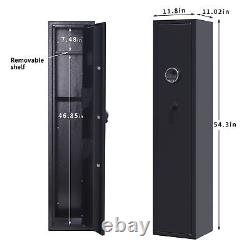 5 Gun Rifle Storage Safe Cabinet Fingerprint/Keypad Quick Access Long Gun Safe