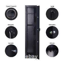 5 Gun Rifle Storage Safe Cabinet Fingerprint/Keypad Quick Access Long Gun Safe