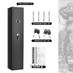 5 Gun Rifle Storage Safe Cabinet Security Keyboard Lock System Quick Access Key