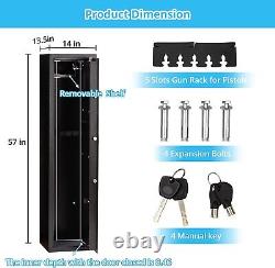 5 Gun Rifle Storage Safe Cabinet Security board Lock System Quick Access