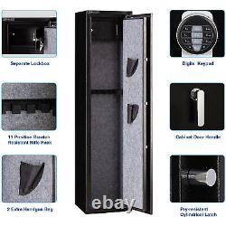 5 Gun Rifle Storage Safe Cabinet Wall Security Keyboard Lock System Quick Access