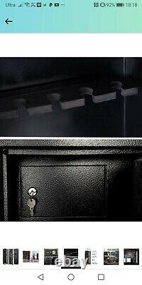 5 Gun Rifle Storage Wall Safe Box Security Cabinet Electronic Dual Lock Steel