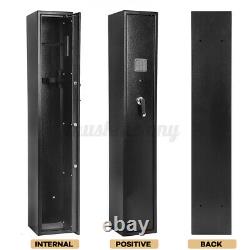 5 Gun Rifle Wall Safe Cabinet with Ammo Storage Box Security Large Cpacity