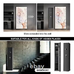 5 Gun Rifle Wall Storage Iron Safe Box Cabinet Double Lock Quick Access Security