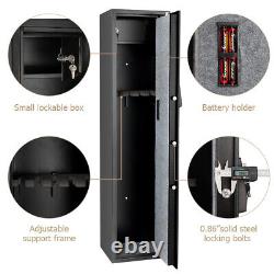 5 Gun Safe Rifle Cabinet Key Digital Lock Shotgun Storage Security System Steel