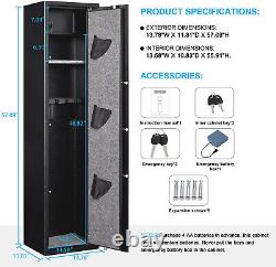 5 Gun Safe for Home Rifle and Pistols Digital Quick Access Gun Security Cabinet