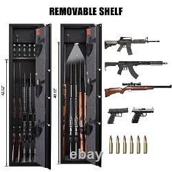 5 Gun Safe with Fingerprint Rifle Cabinet and Home Gun Storage, LED