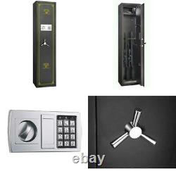 5 Gun Storage Cabinet Steel Rifle Shotgun Firearm Electronic Security Safe Lock