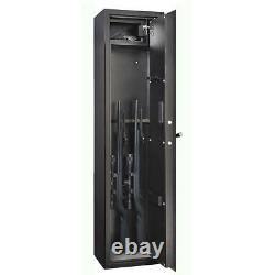 5 Gun Storage Cabinet Steel Rifle Shotgun Firearm Electronic Security Safe Lock