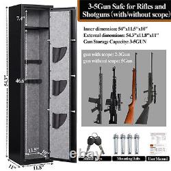 5 Gun Storage Steel Security Cabinet Digital Keypad Gun Safe Quick Access