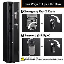 5 Gun Storage Steel Security Cabinet Digital Keypad Gun Safe Quick Access