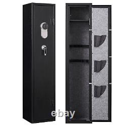 5 Gun Storage Steel Security Cabinet Digital Keypad Gun Safe Quick Access