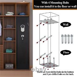 5 Gun Storage Steel Security Cabinet Digital Keypad Gun Safe Quick Access