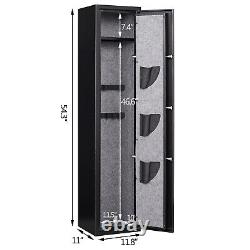 5 Gun Storage Steel Security Cabinet Digital Keypad Gun Safe Quick Access