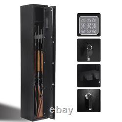 5 Guns Rifle Wall Storage Safe Cabinet Double Security Digital Lock Quick Key
