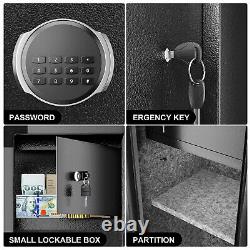 5 Guns Rifle Wall Storage Safe Cabinet Double Security Digital Lock Quick Key