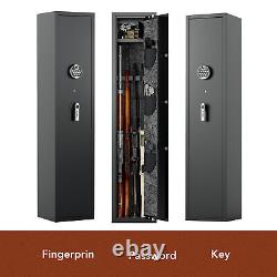 5 Guns Rifle Wall Storage Safe Cabinet Double Security Digital Lock Quick Key US
