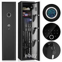 5 Guns Rifle Wall Storage Safe Cabinet Security Lock System Quick Access Key US