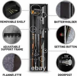 5-Rifle Biometric Gun Safe Storage Cabinet Fingerprint With 2 Handgun box &Keys