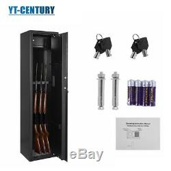 5-Rifle Firearm Storage Cabinet Digital Gun Safe Box Black