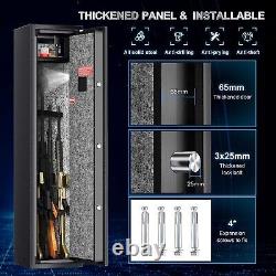 5 Rifle Gun Safes Cabinet Digital Keypad Rifle Gun Storage with Handgun Lockbox