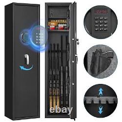 5 Rifle Safe for Home, Quick Access Digital Gun Cabinet for Rifle and Pistols