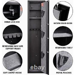 5 Rifle Safe for Home, Quick Access Digital Gun Cabinet for Rifle and Pistols