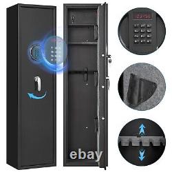 5 Rifle Safe for Home, Quick Access Digital Gun Cabinet for Rifle and Pistols